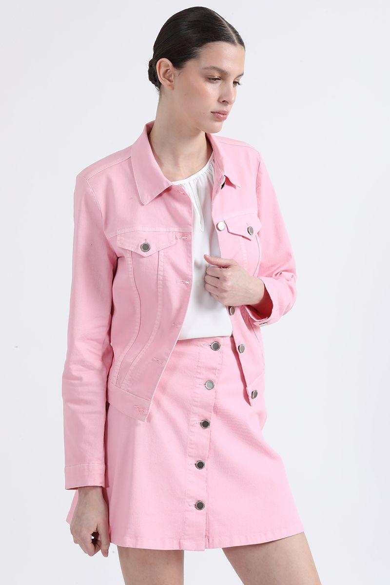 Chaqueta Gabardina Stretch Rosa, Colección Italia Liola-3