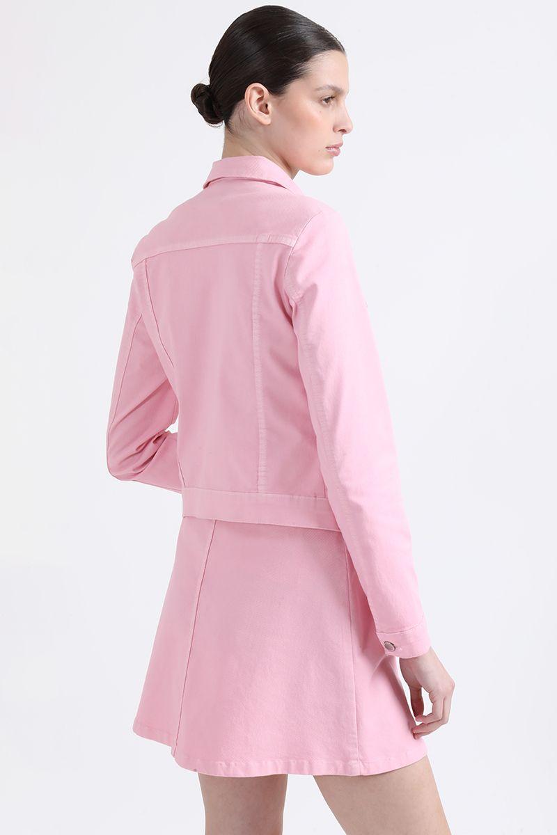 Chaqueta Gabardina Stretch Rosa, Colección Italia Liola-4