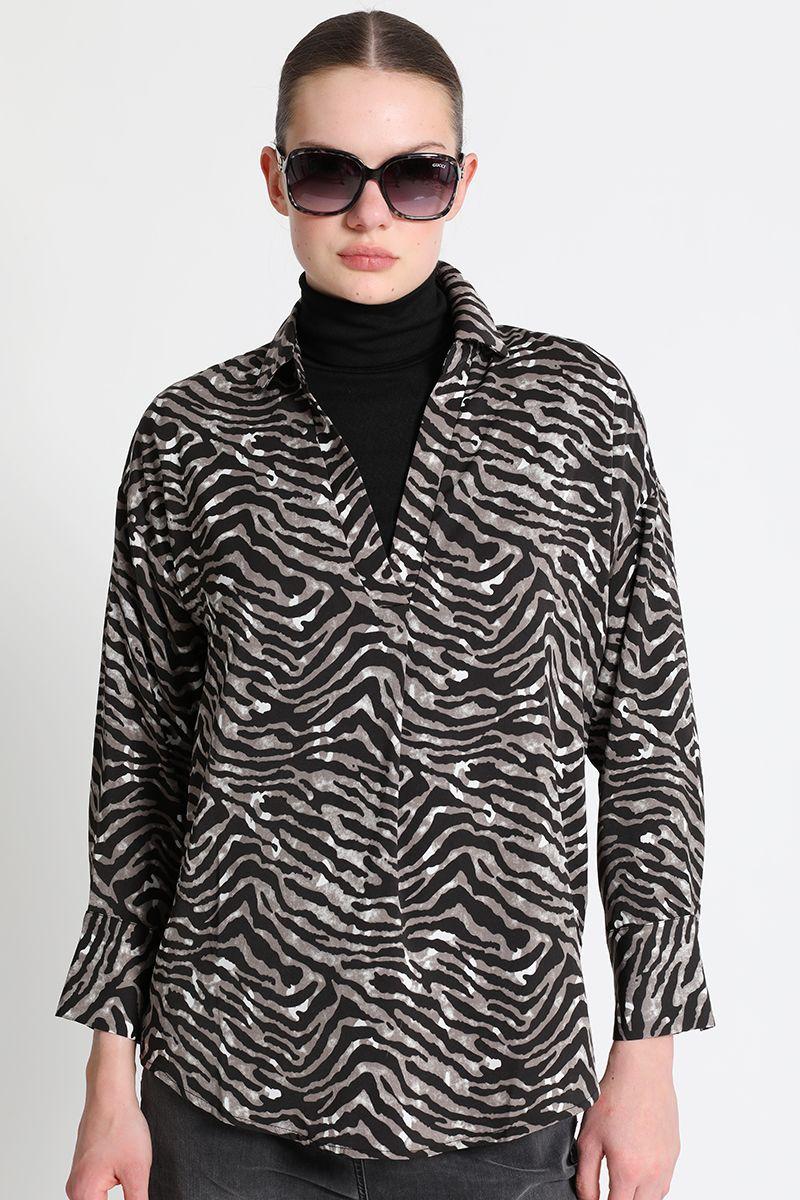 Blusa Estampado Animal Negro Liola-0