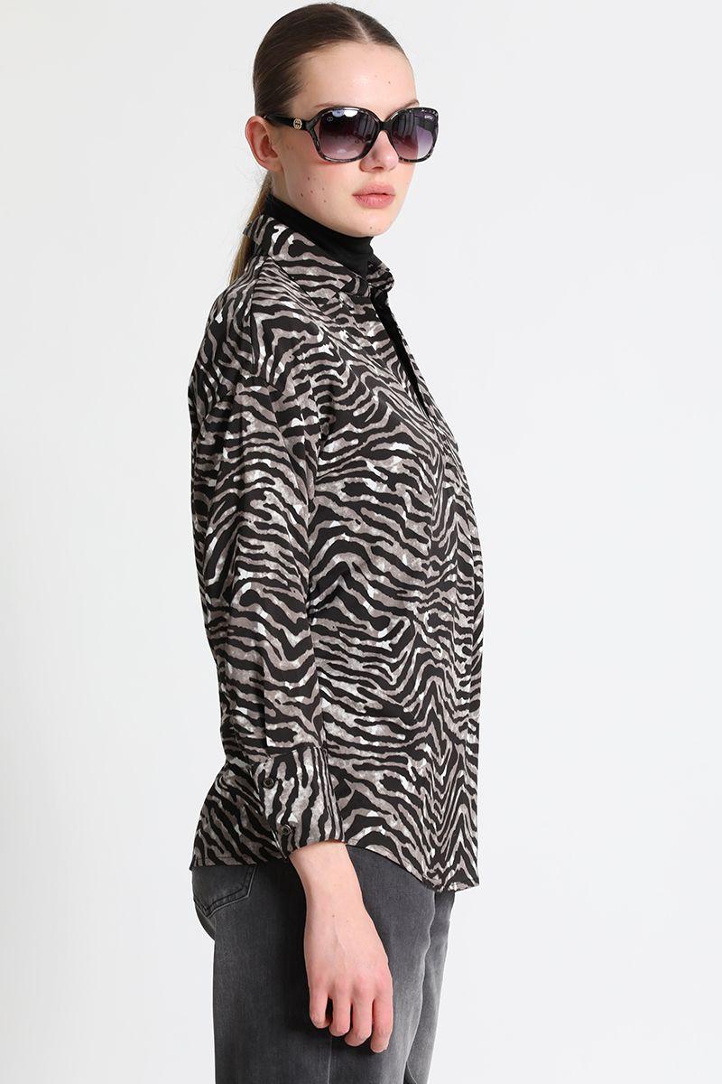 Blusa Estampado Animal Negro Liola-1