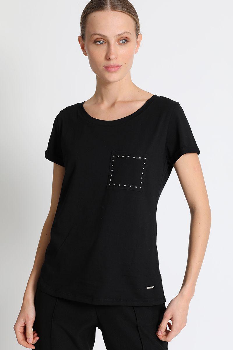 Polera Básica Mujer Negra Liola-1