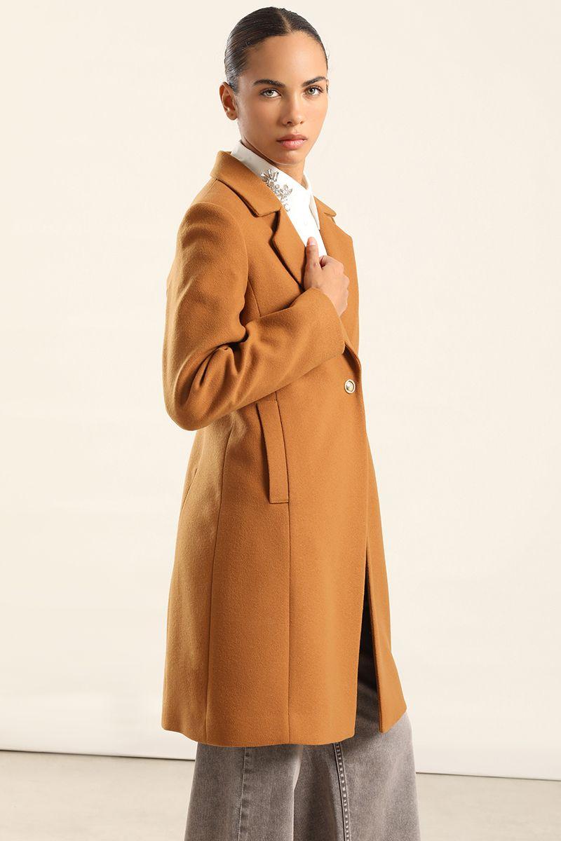 Abrigo Forro Estampado, Muflon Camel Liola-2