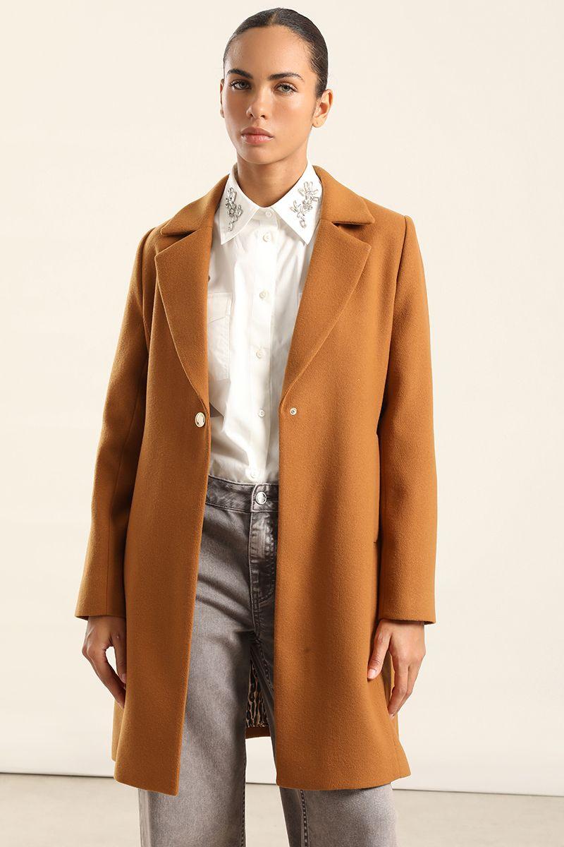 Abrigo Forro Estampado, Muflon Camel Liola-5