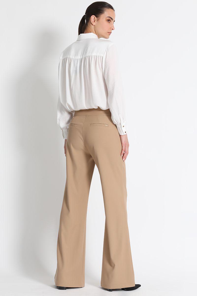 Pantalón Ancho Tiro Alto Beige Liola-1
