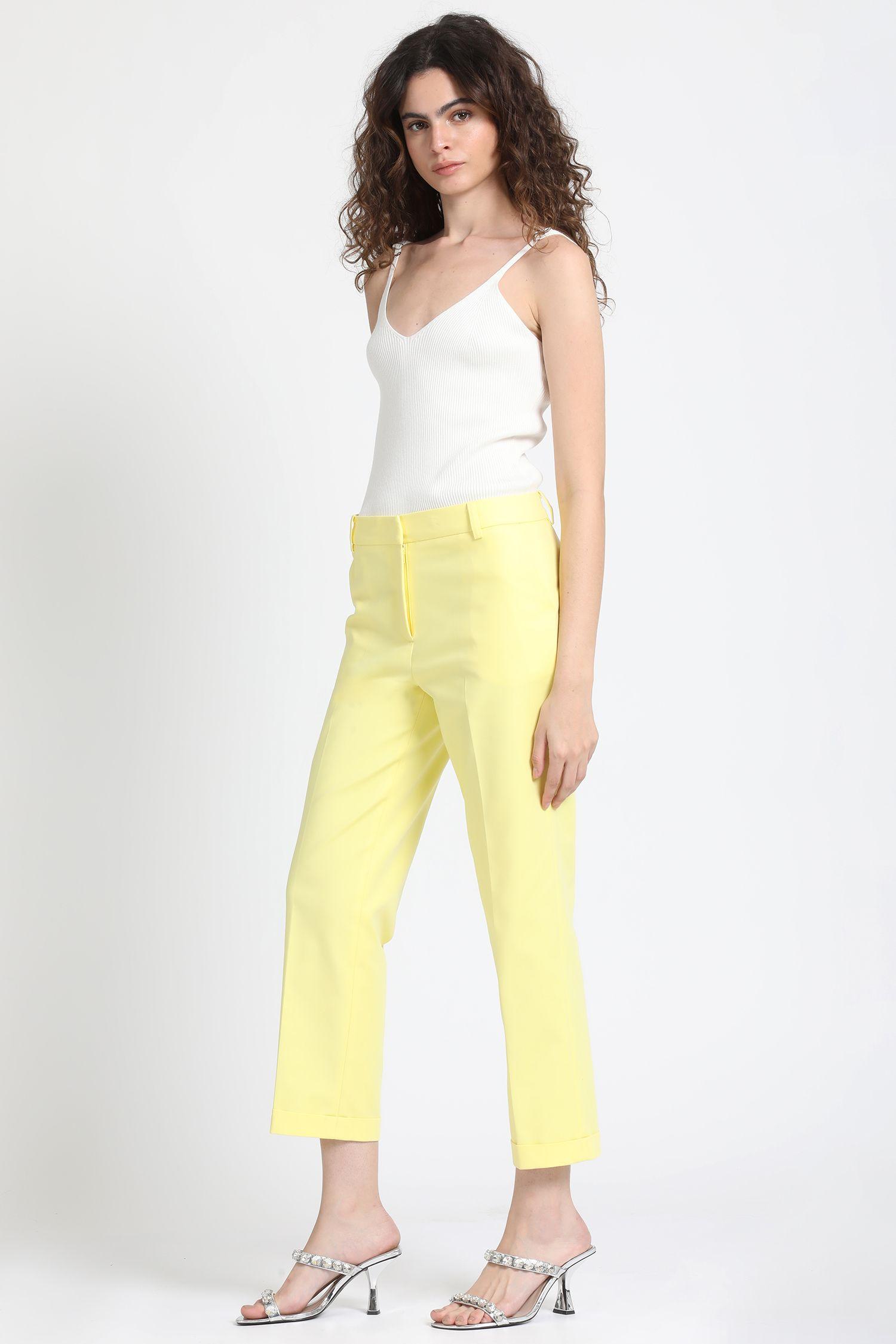 Pantalon Sastre Con Bastilla Amarillo Liola-3