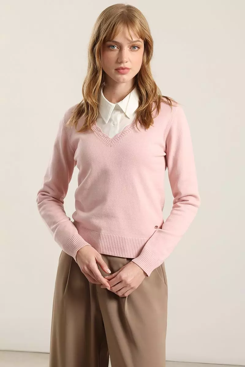 Jersey Punto, Escote Fantasia, Rosa Liola-3