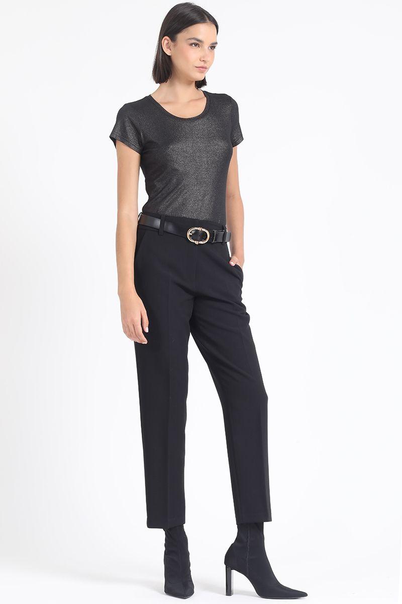 Pantalon Sastre Tiro Alto, Negro Liola-1