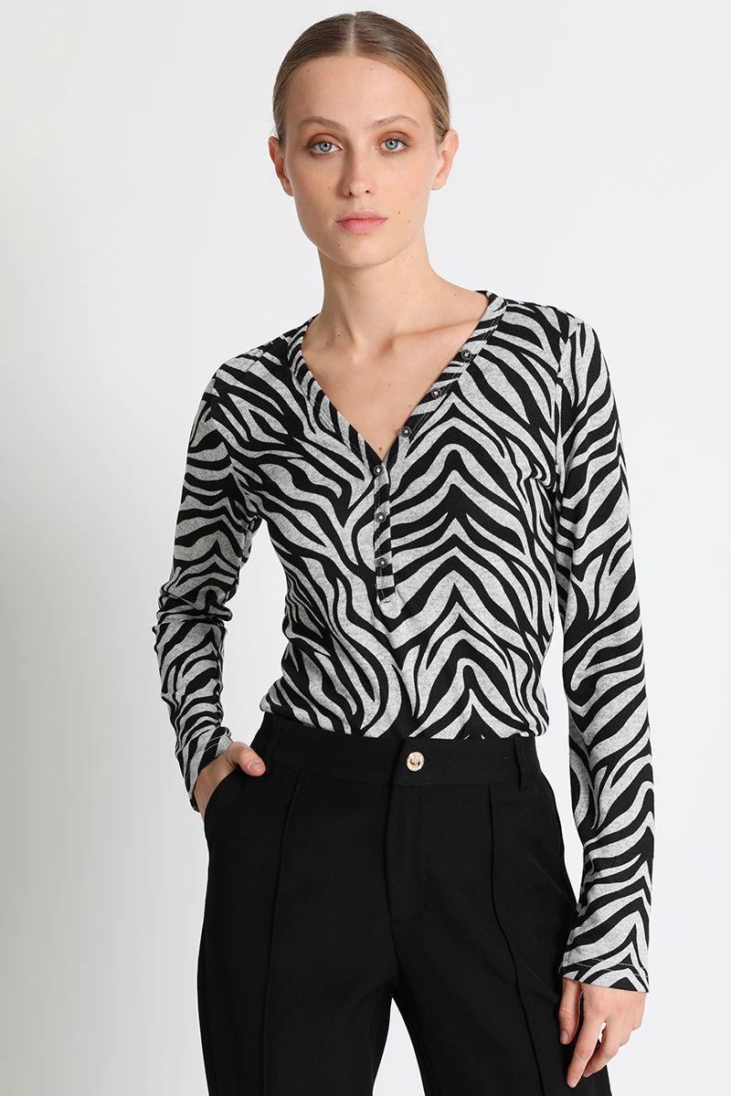 Polera Animal Print Gris Liola-4