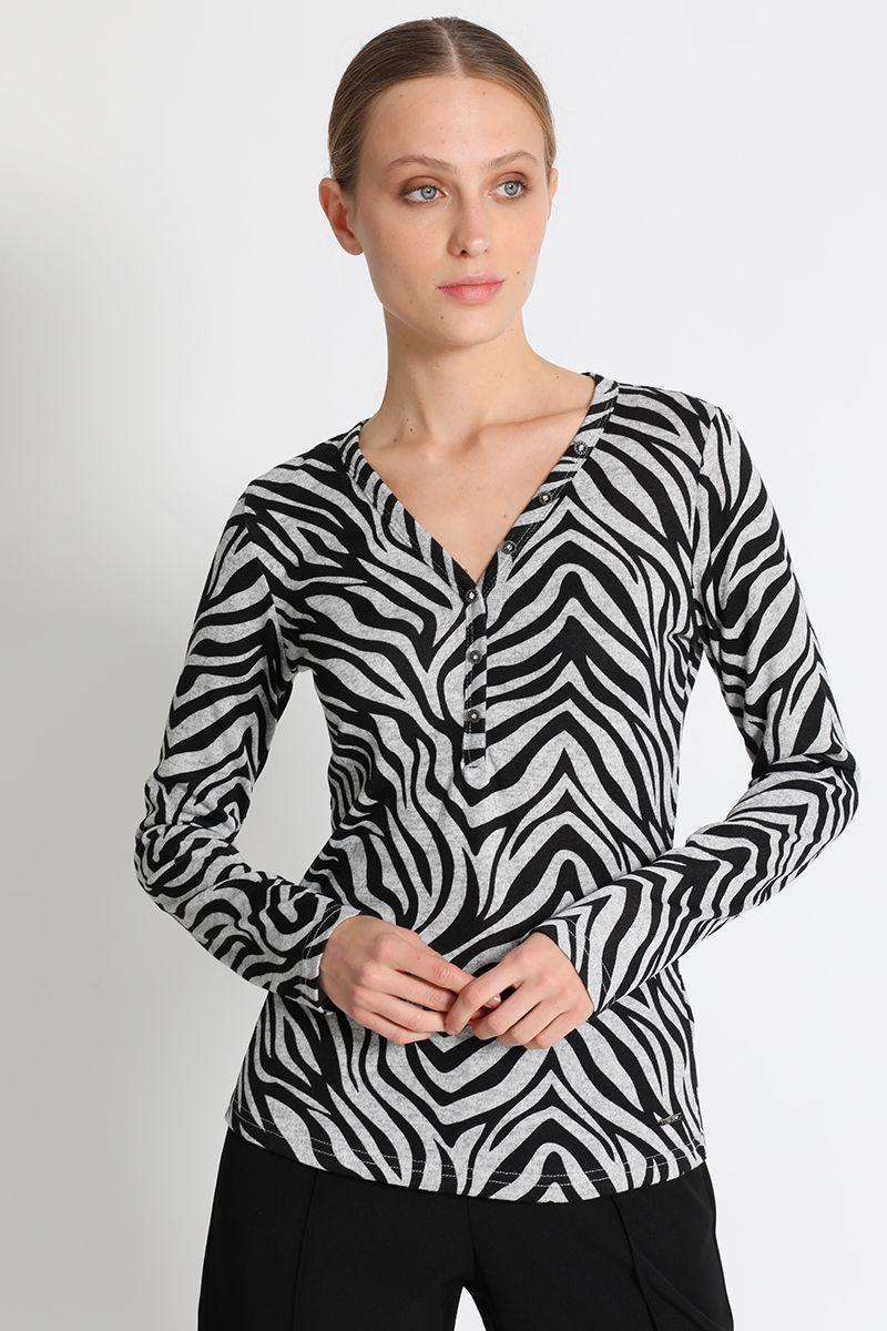 Polera Animal Print Gris Liola-3