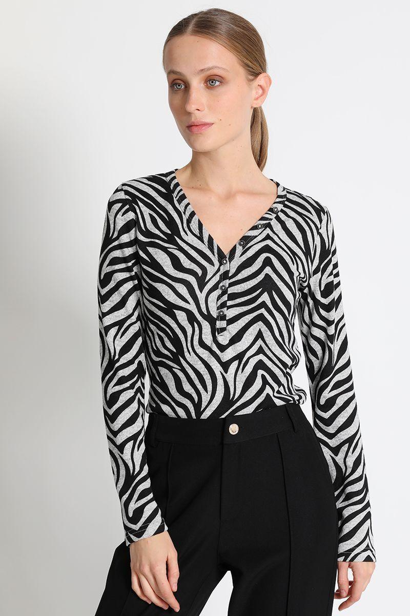 Polera Animal Print Gris Liola-0