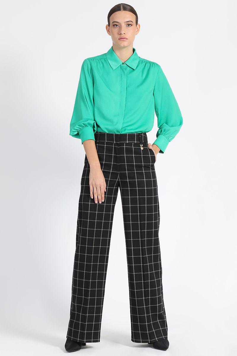 Pantalón Tiro Alto Cuadrille Negro Liola-0