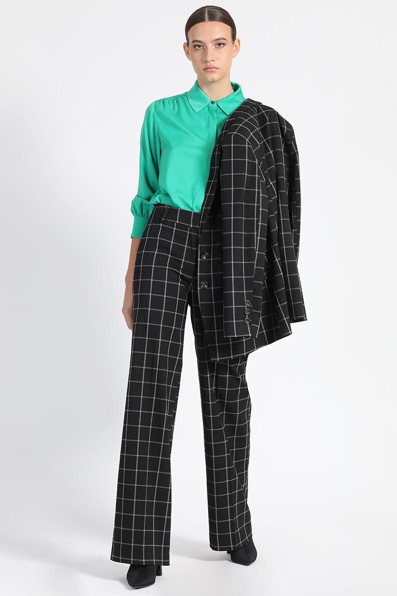 Pantalón Tiro Alto Cuadrille Negro Liola-1