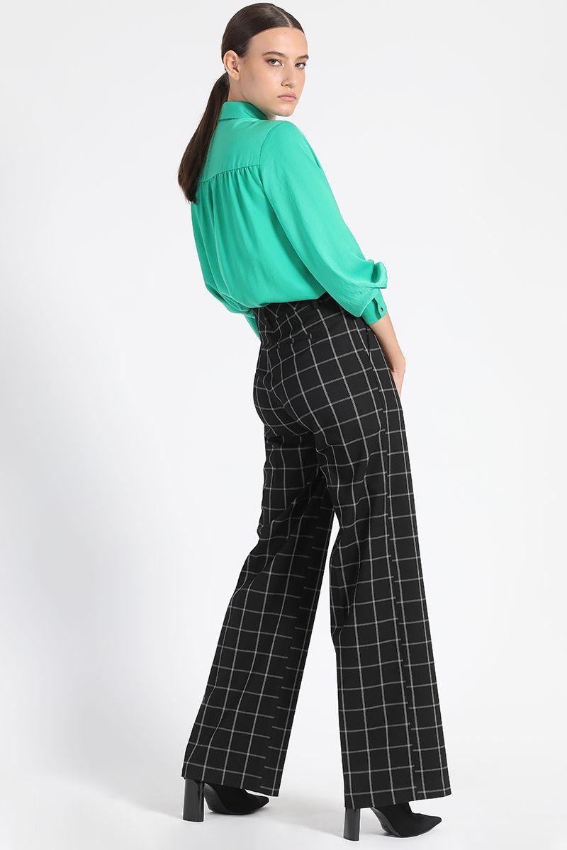 Pantalón Tiro Alto Cuadrille Negro Liola-3