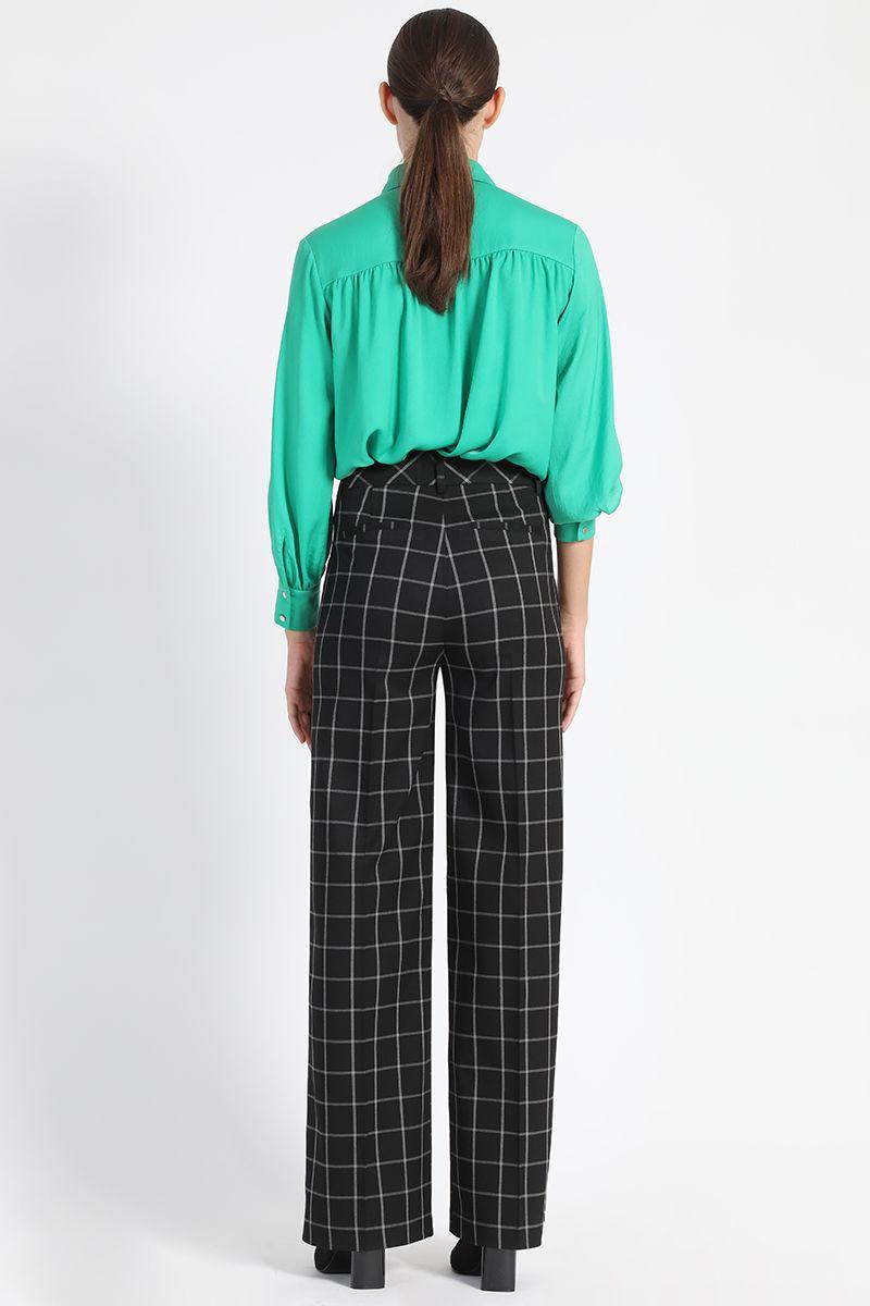 Pantalón Tiro Alto Cuadrille Negro Liola-4