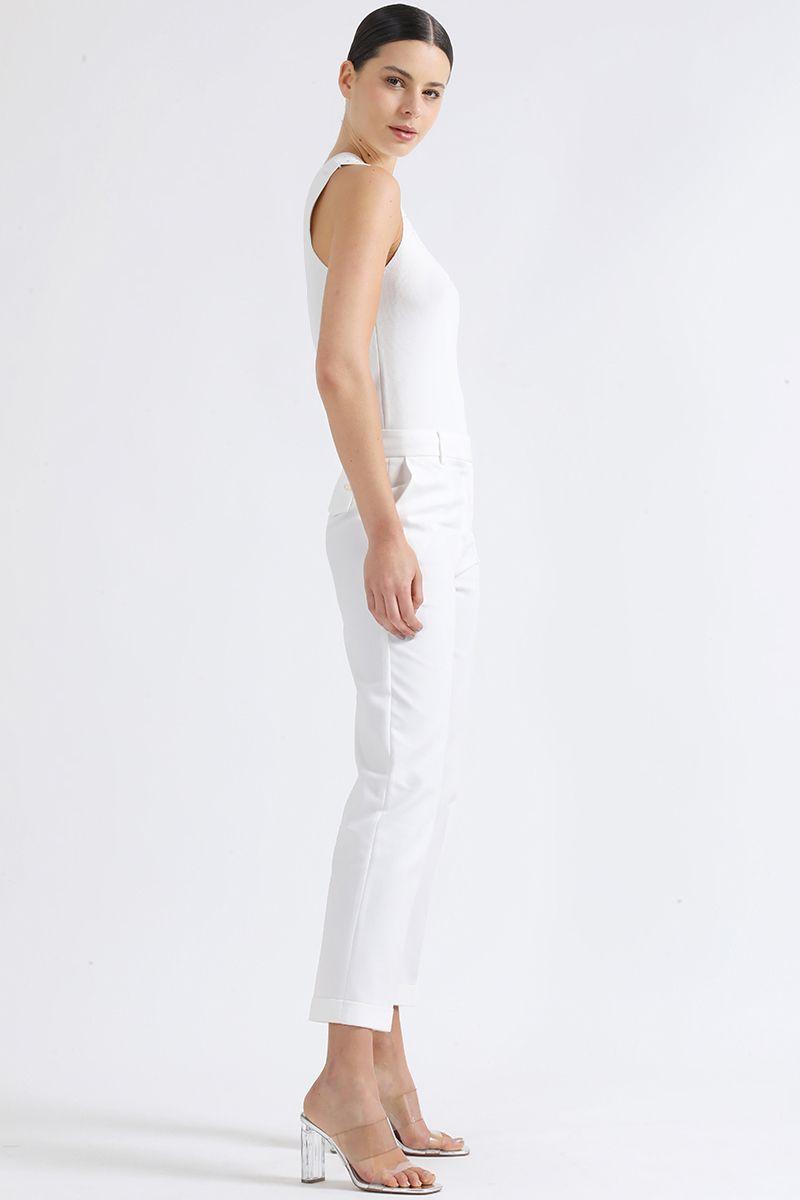 Pantalon Sastre Tiro Alto, Crudo Liola-2