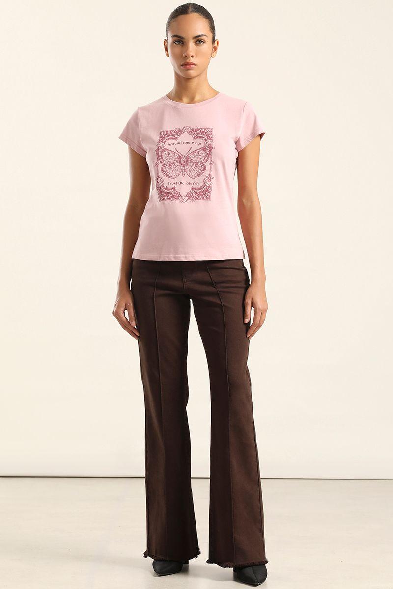 Polera Algodon Con Estampado, Rosa Liola-1