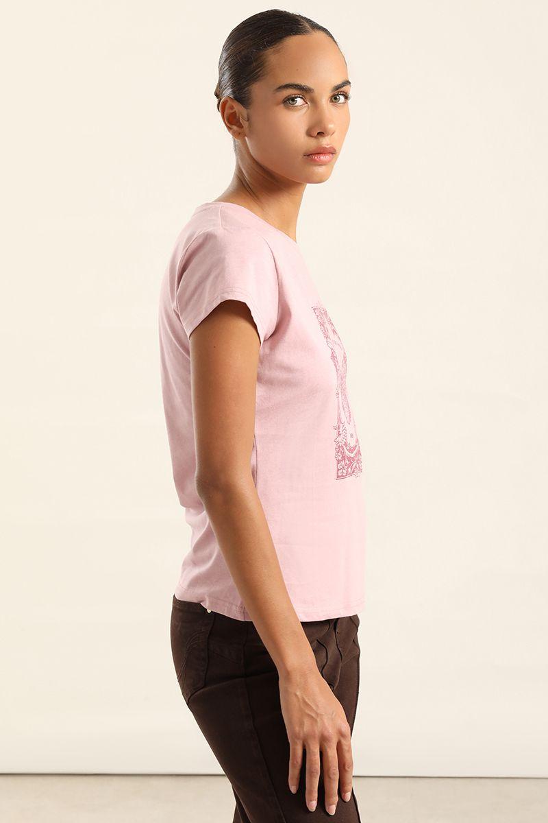 Polera Algodon Con Estampado, Rosa Liola-4