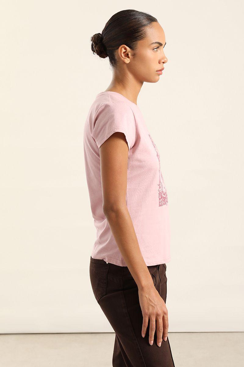 Polera Algodon Con Estampado, Rosa Liola-6