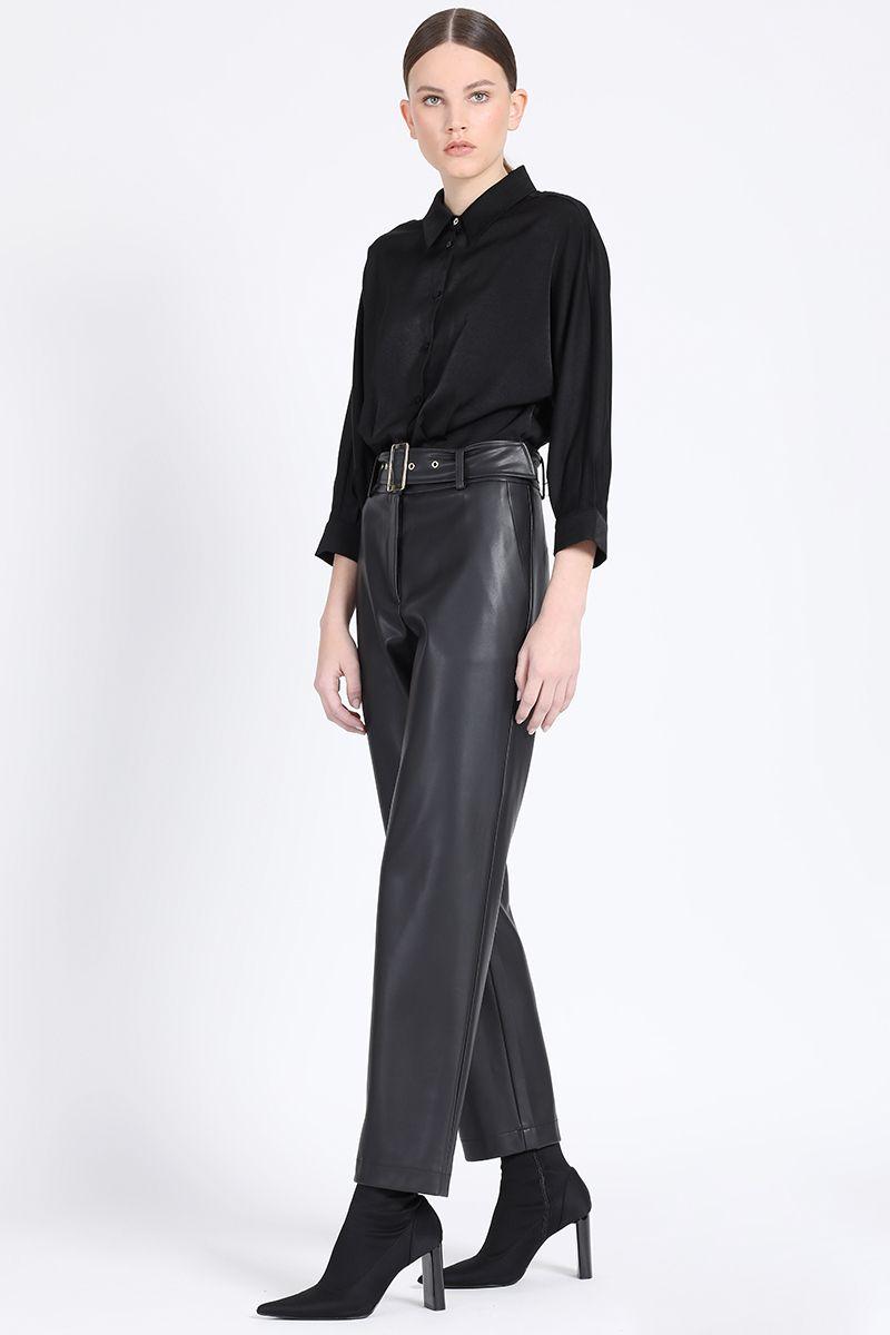 Pantalon Sastre Simil Efecto, Negro Liola-1