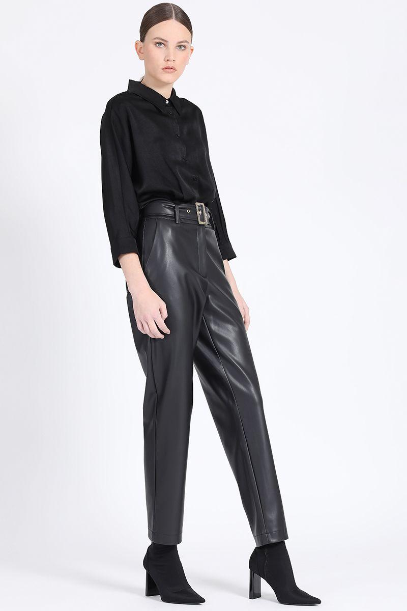 Pantalon Sastre Simil Efecto, Negro Liola-3