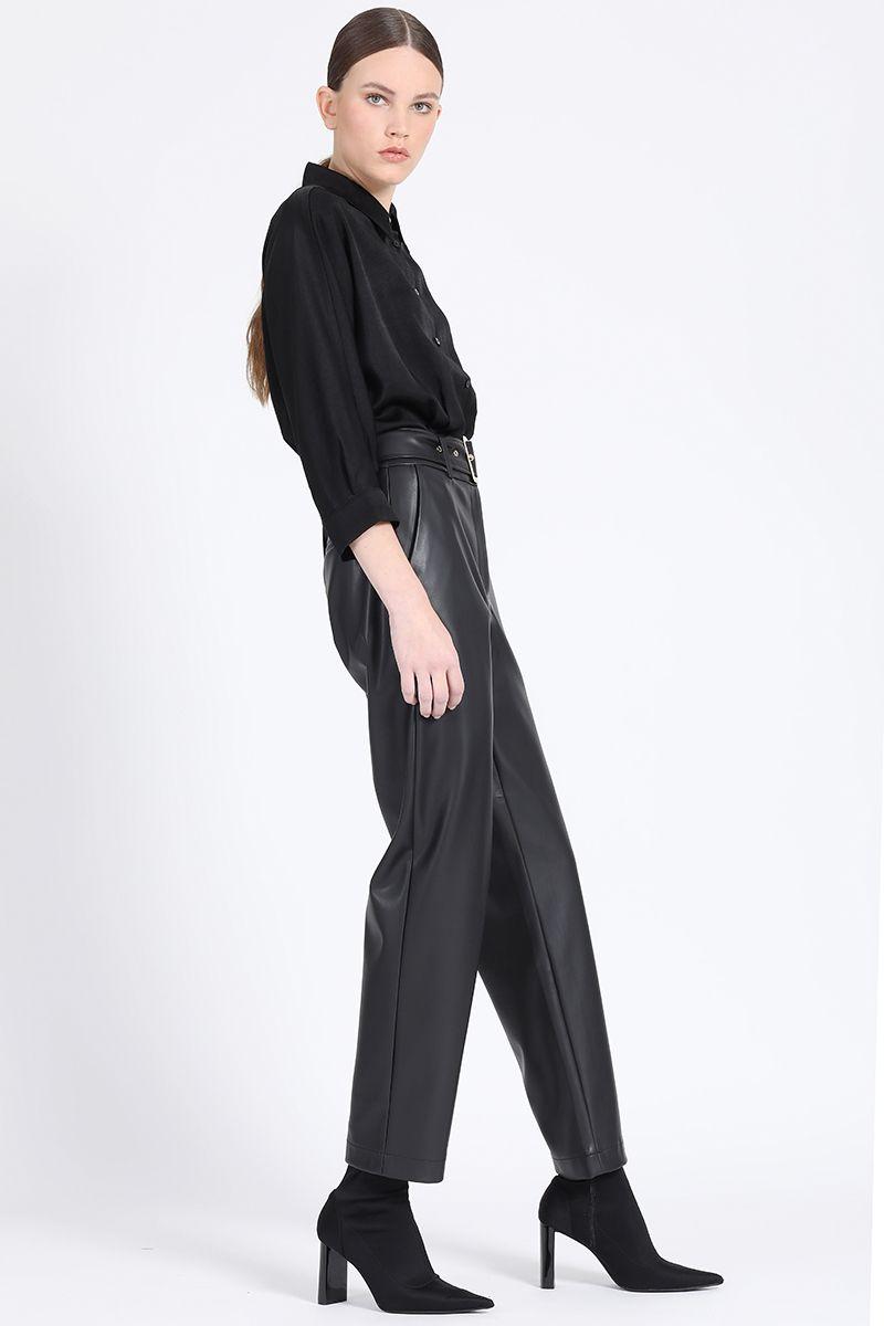 Pantalon Sastre Simil Efecto, Negro Liola-4