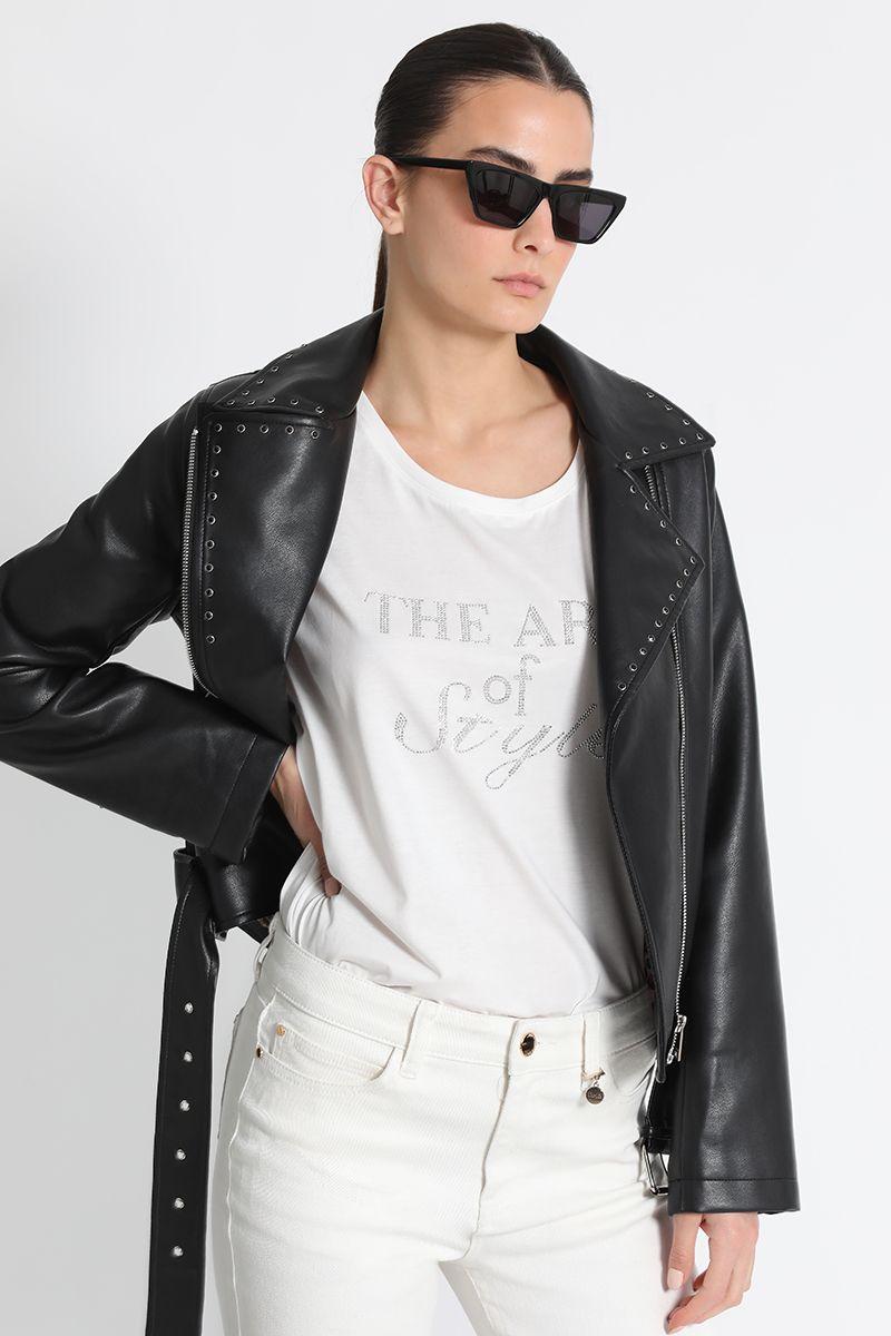 Chaqueta Mujer Biker Negro Liola-2