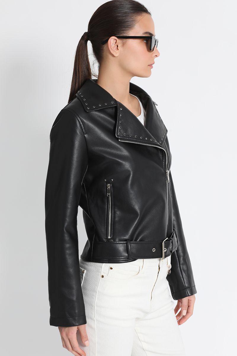 Chaqueta Mujer Biker Negro Liola-5
