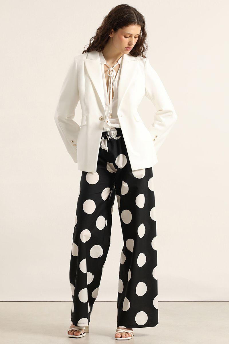 Blazer entallado, broches fantasia, crudo Liola-3