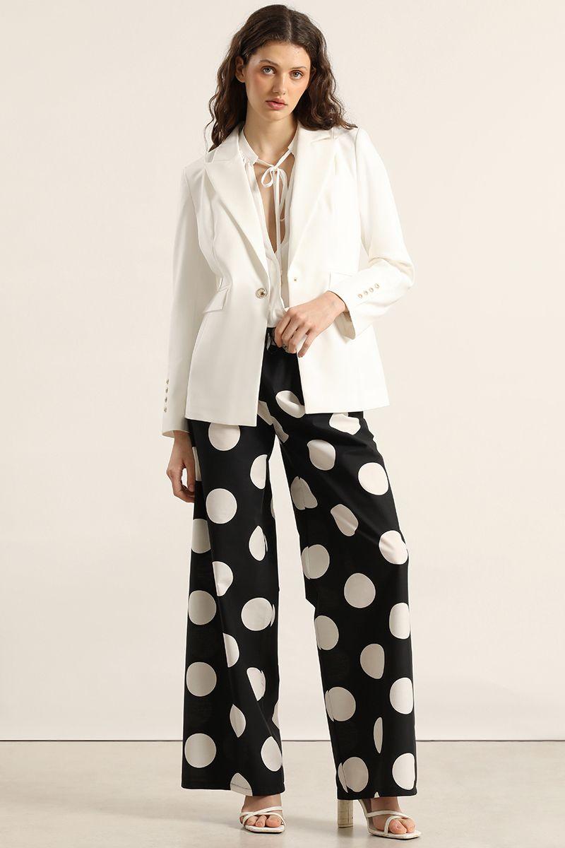 Blazer entallado, broches fantasia, crudo Liola-4