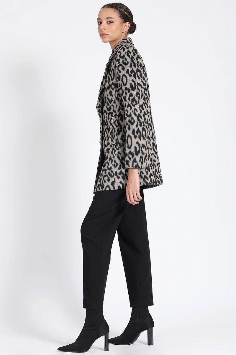 Chaqueton Cruzado Animal Print ,Gris Liola-3