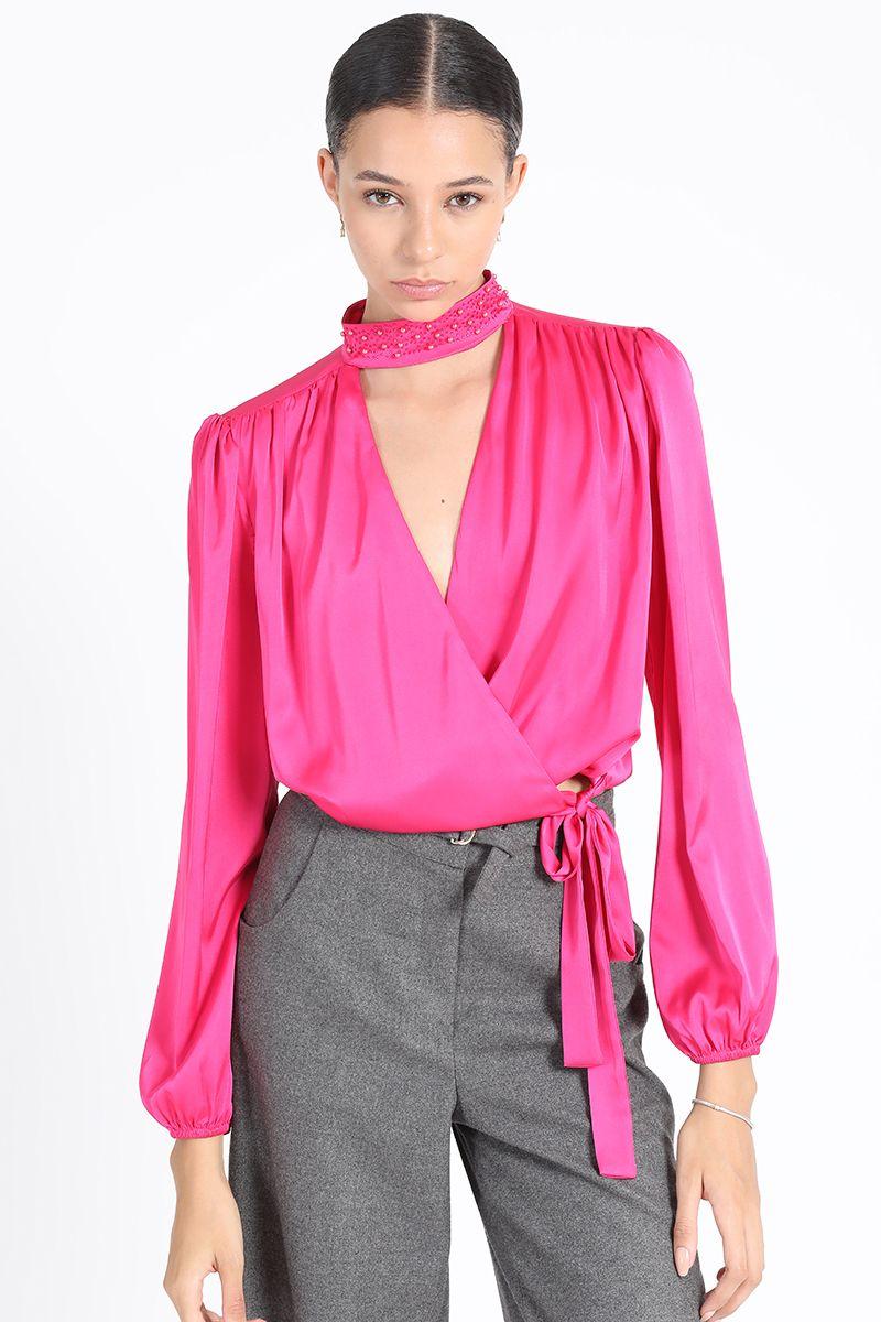 Blusa Con Amarras Fucsia Liola-0