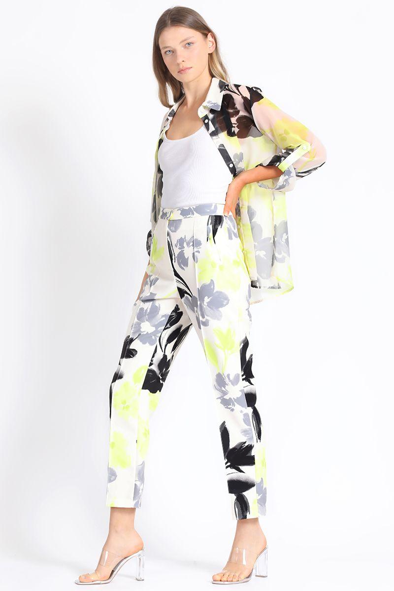 Pantalon Recto Estampado Verde Liola-2