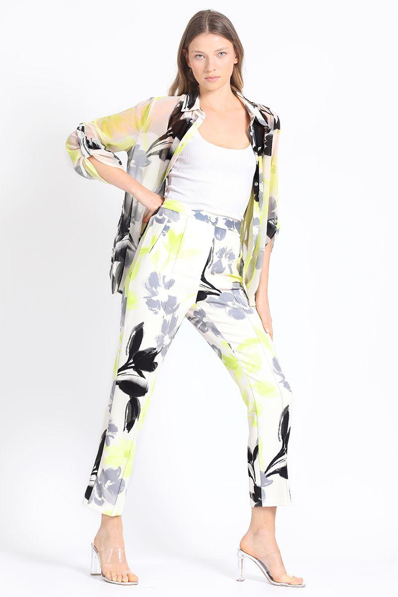 Pantalon Recto Estampado Verde Liola-5