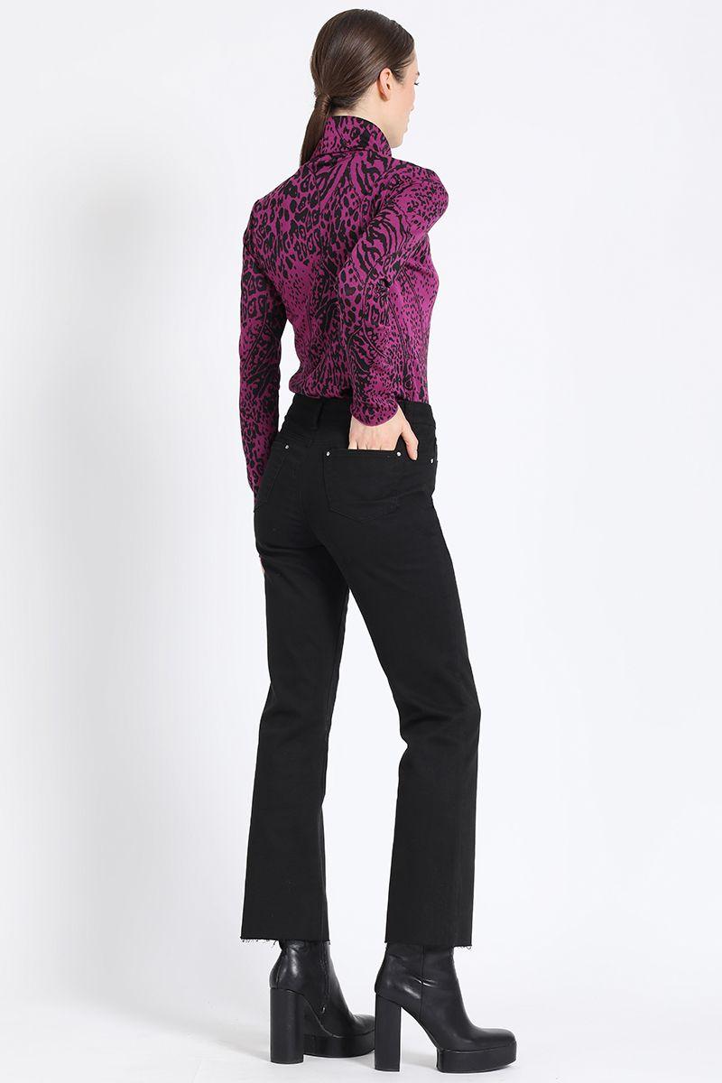 Pantalon Slim, Tiro Medio, Negro Liola-3