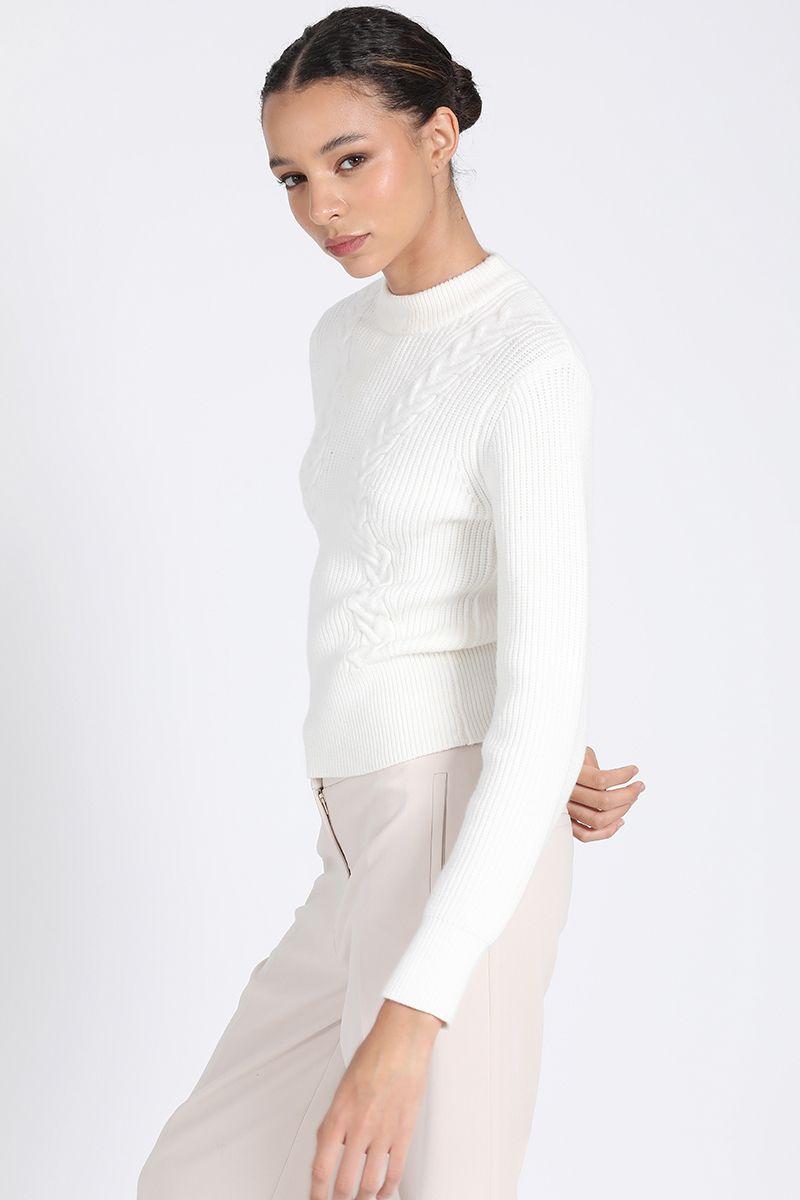 Tejido Punto Trenzado Frontal, Crudo Liola-2