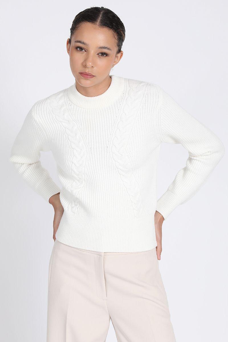 Tejido Punto Trenzado Frontal, Crudo Liola-5