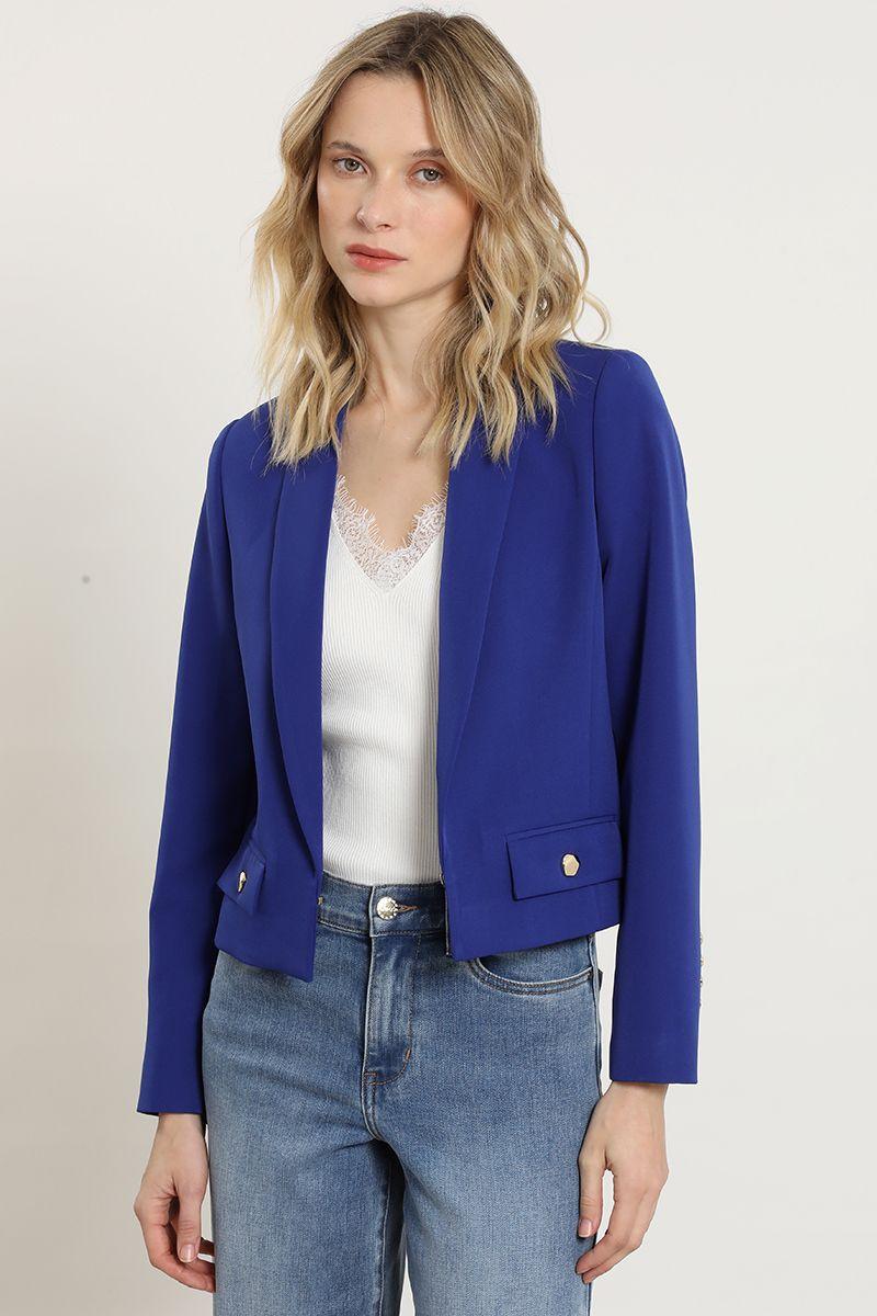 Blazer cropped, azulino Liola-2