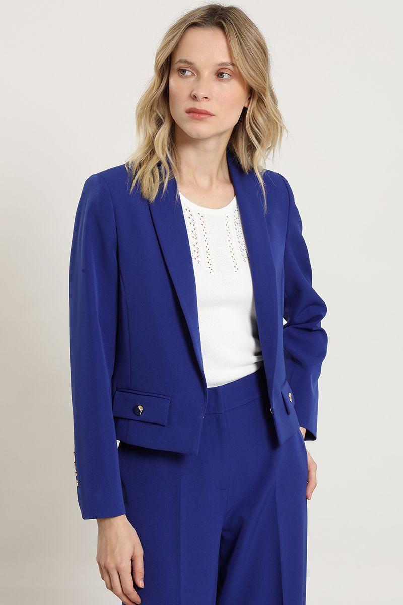 Blazer cropped, azulino Liola-4