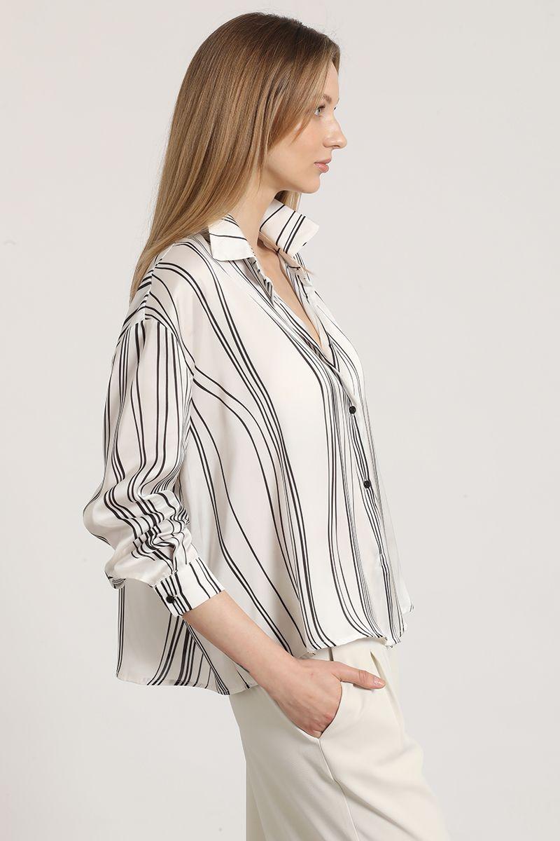 Blusa rayas hombro caido liola mujer crudo-2