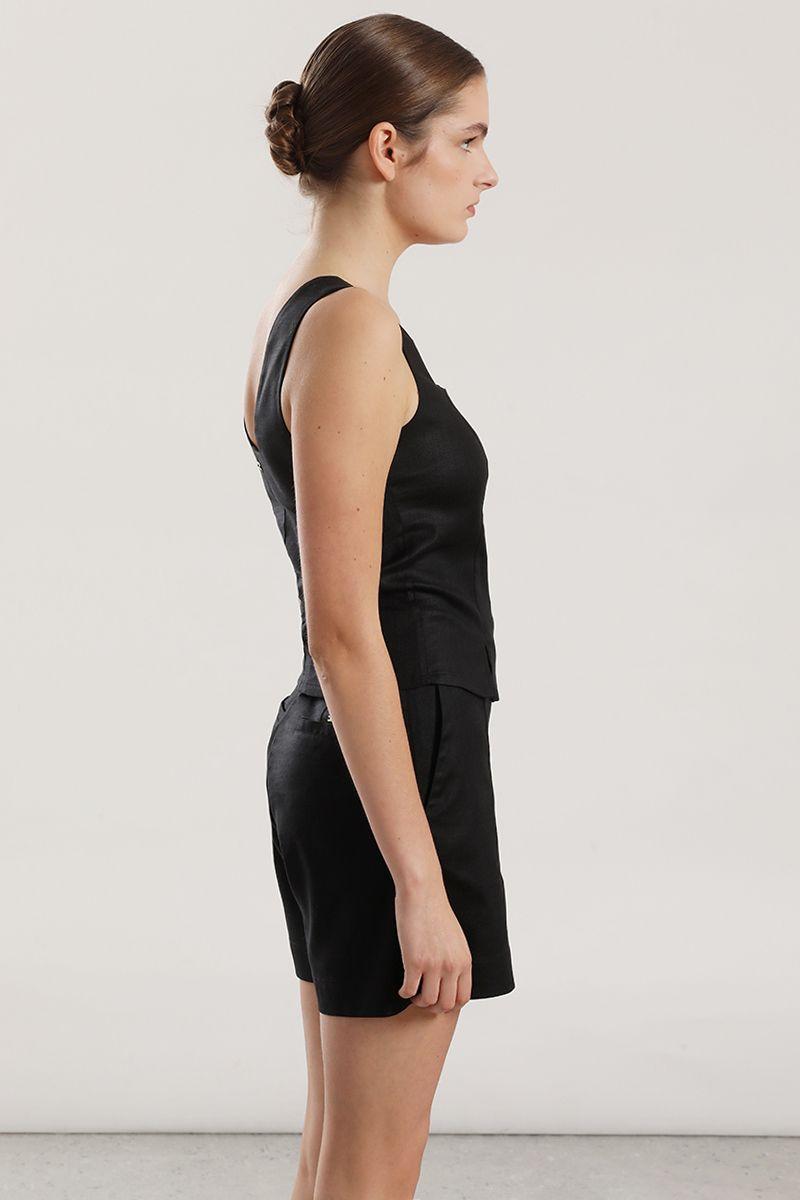 Short lino Liola mujer negro-4