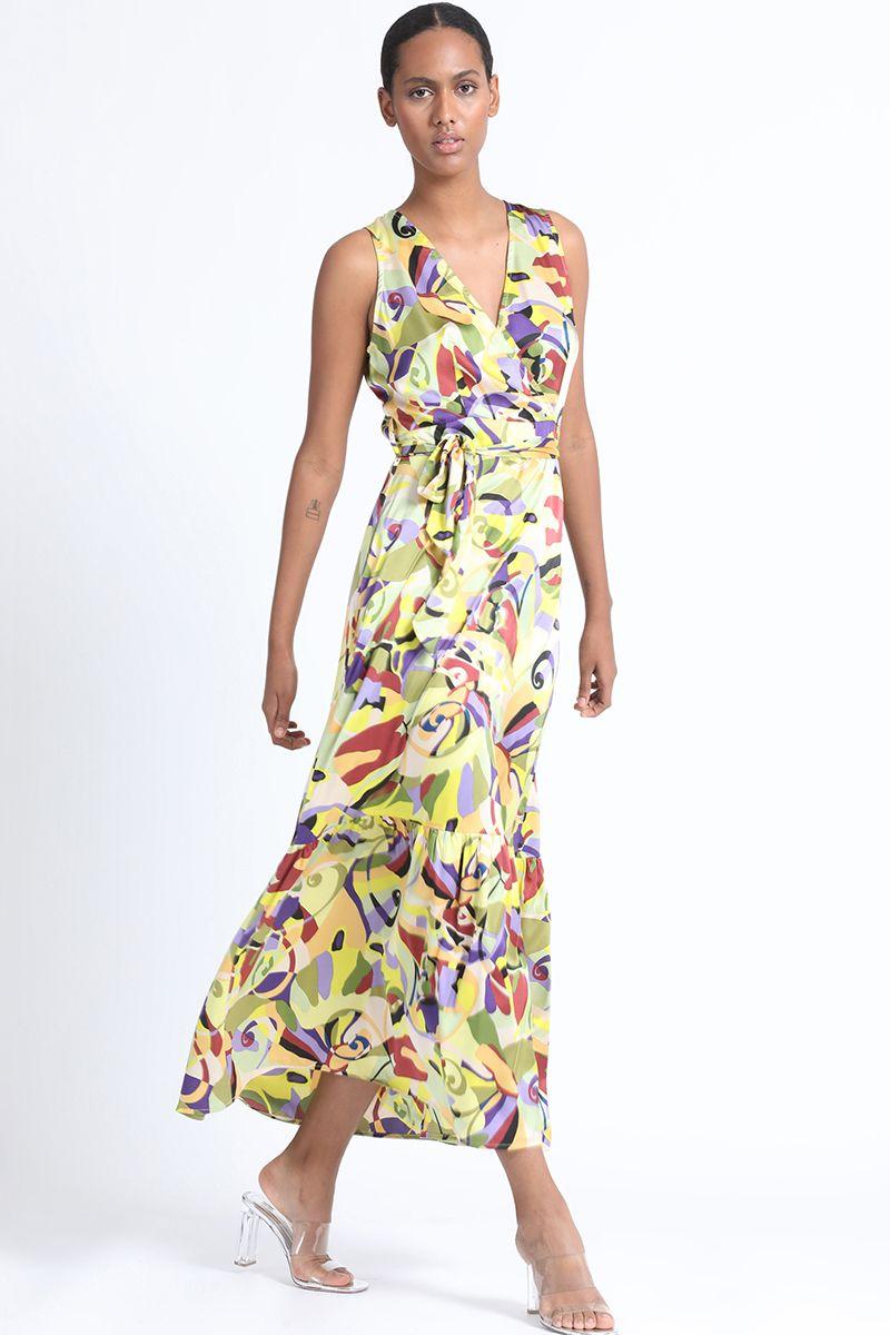 Vestido Maxi Diseño Verde Liola-0