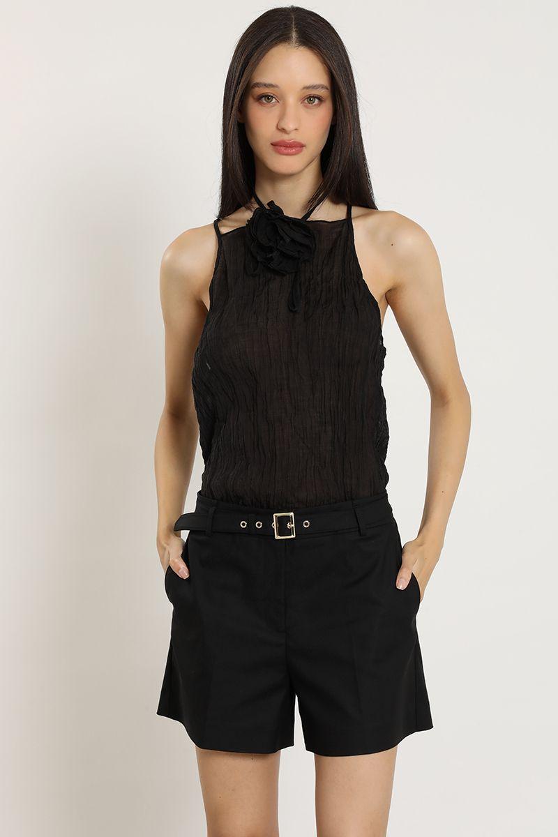 Short con cinturon, negro Liola-5