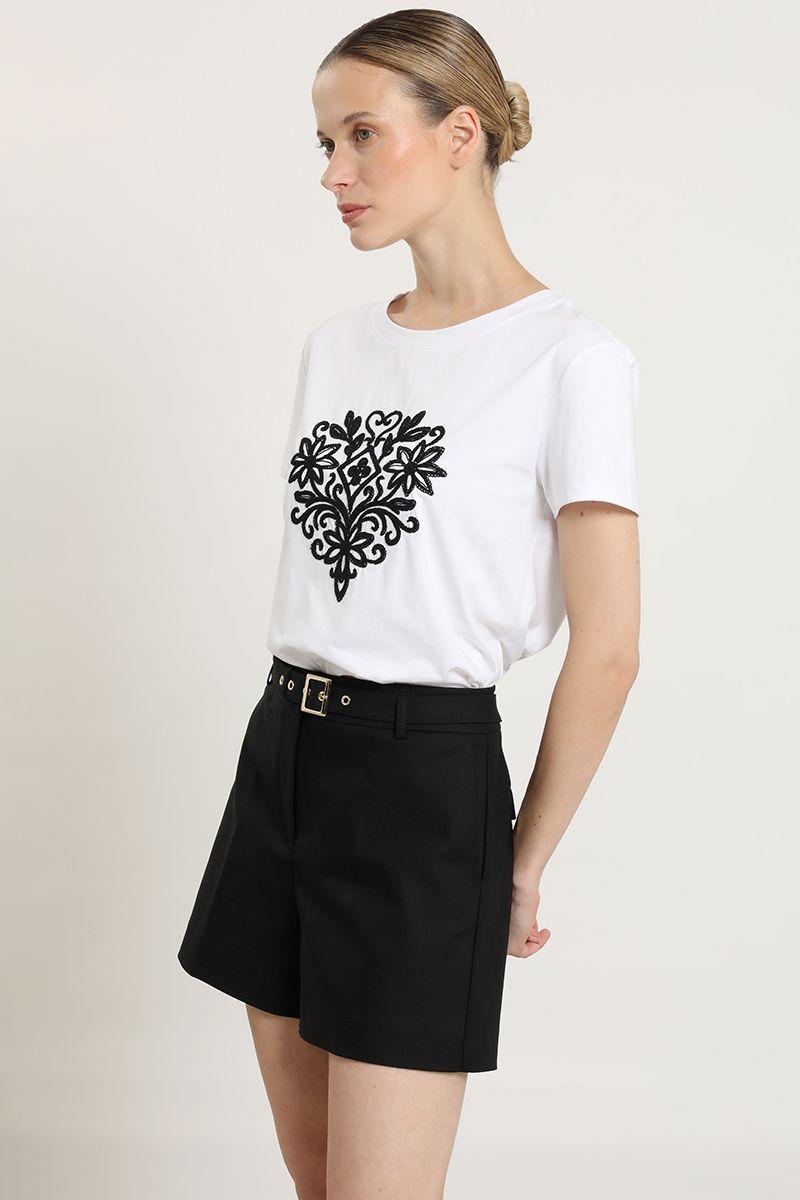 Short con cinturon, negro Liola-7