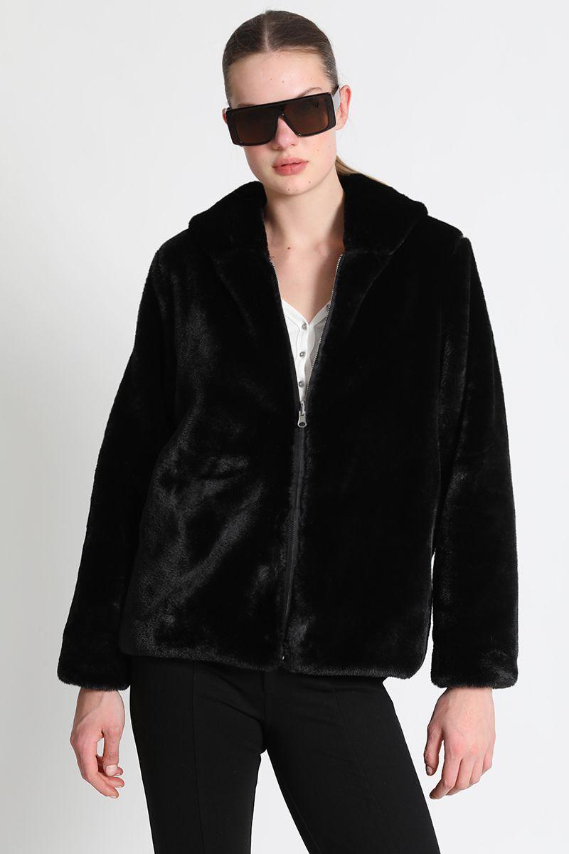 Chaqueta Efecto Piel Reversible Negro Liola-0
