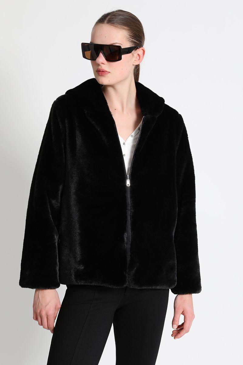 Chaqueta Efecto Piel Reversible Negro Liola-1