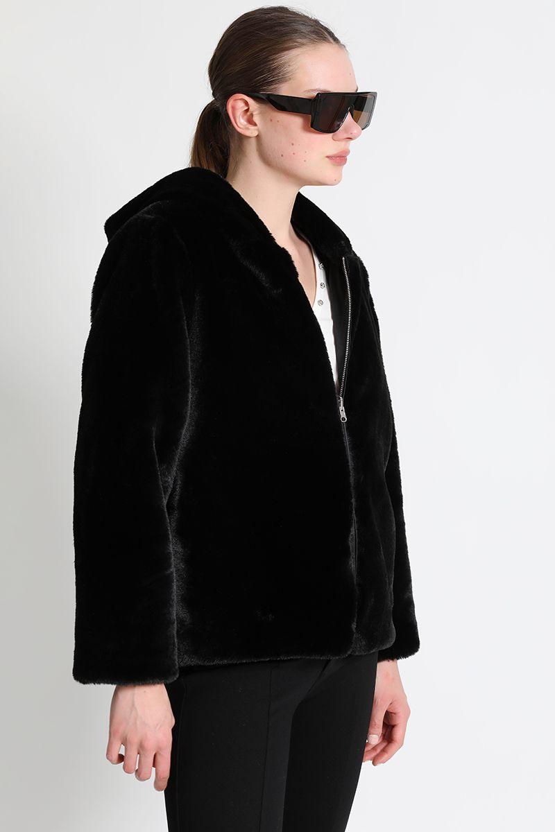 Chaqueta Efecto Piel Reversible Negro Liola-4
