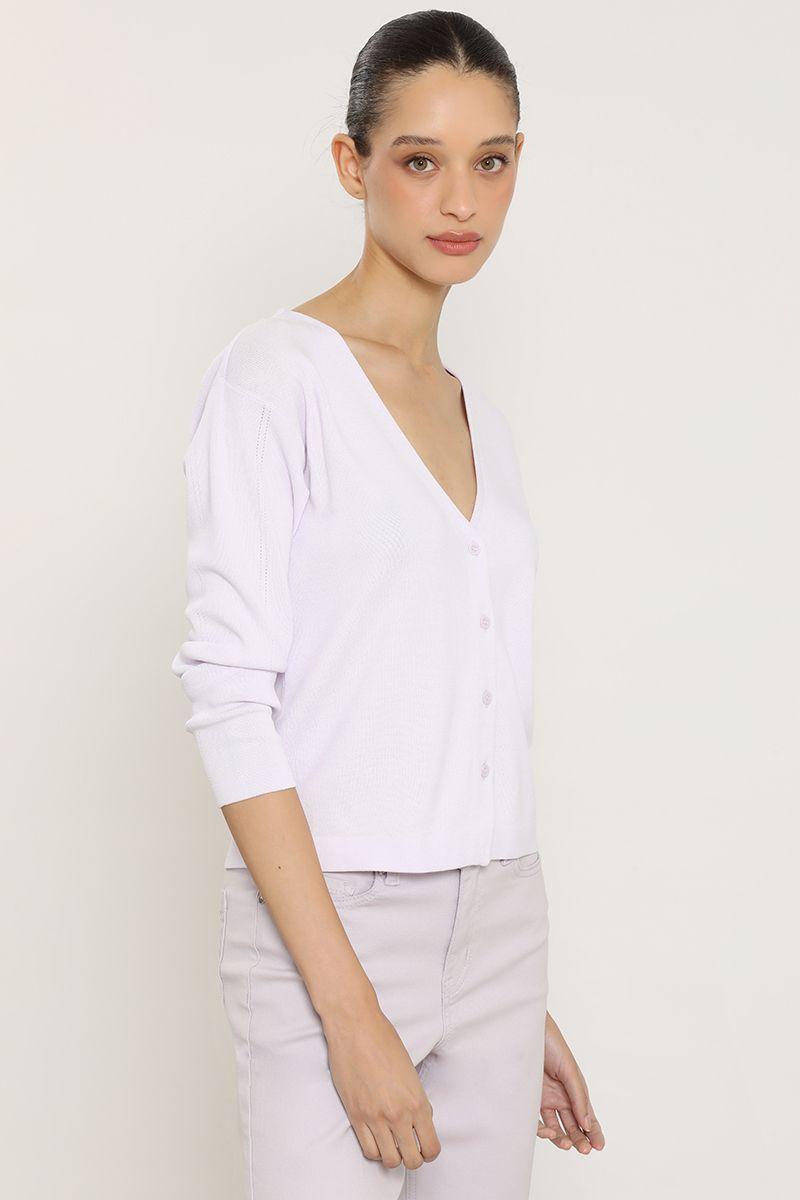 Cardigan basico punto, lila Liola-5