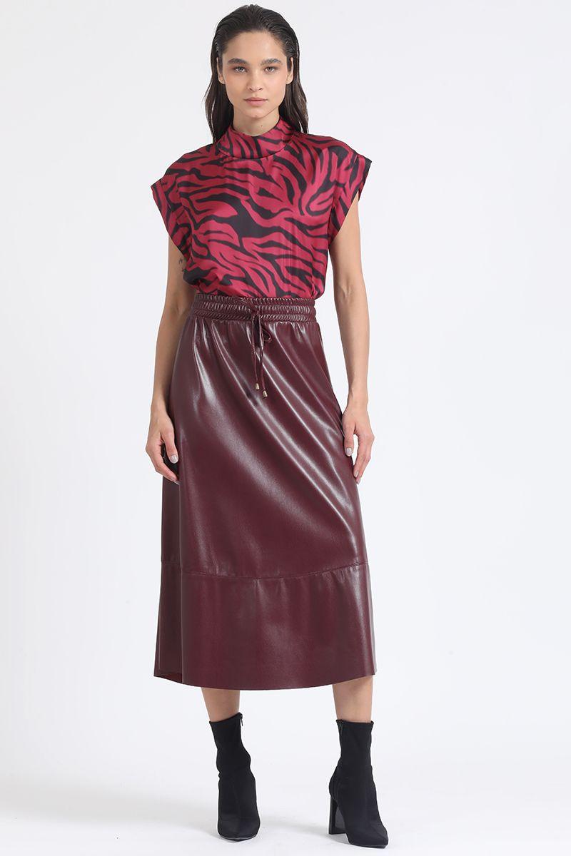 Blusa Satin Estampado Cebra, Fucsia Liola-2