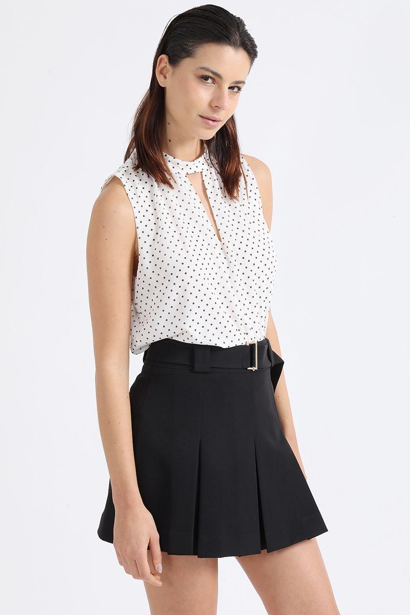 Top Con Forro, Estampado Lunares, Negro, Liola-3