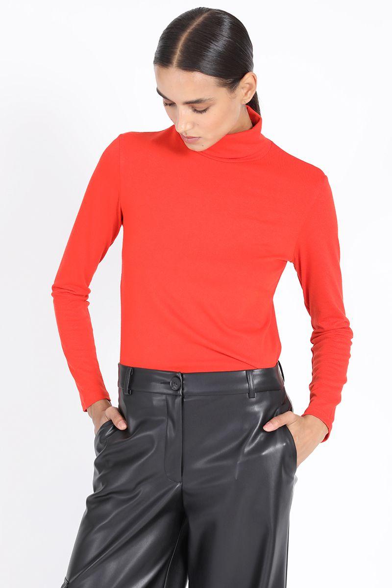 Top Basico Cuello Subido, Naranjo Liola-1